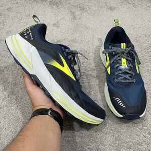 Brooks Cascadia 16 Trail Running Shoe Men's Size 11 Titan Blue Peacoat Yellow